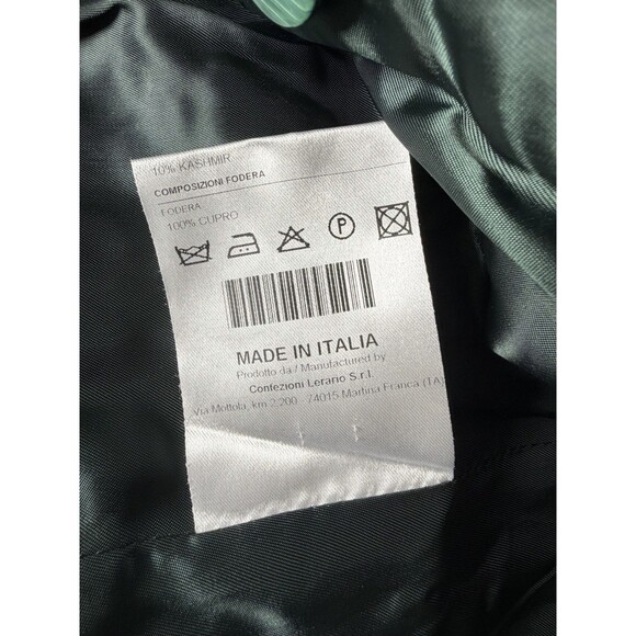 TAGLIATORE Italian Green Cashmere Blend Double-Breasted Long Coat Size 40 US S/M - Picture 9 of 11